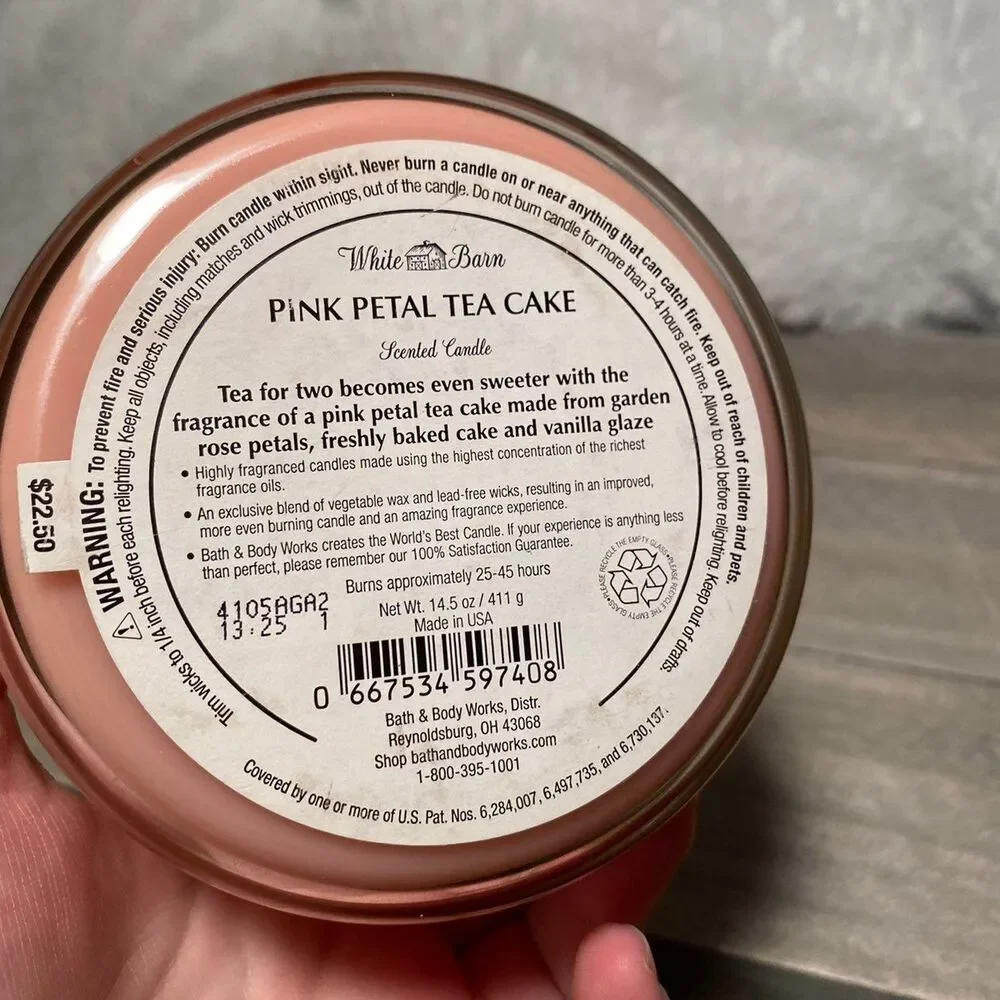 Pink Petal Tea Cake Three Wick Candle